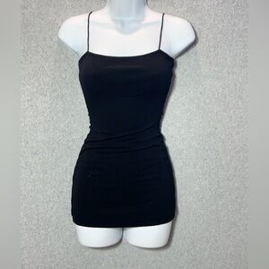 Small Black Windsor‎ Fitted Stretchy Mini Dress Spaghetti Straps Bodycon Sexy
